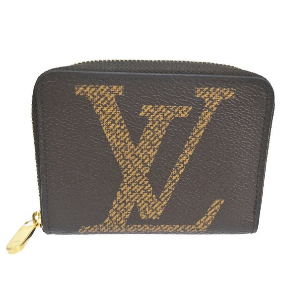LOUIS VUITTON Zippy Coin Purse Monogram Giant Leather Brown - Picture 1 of 12